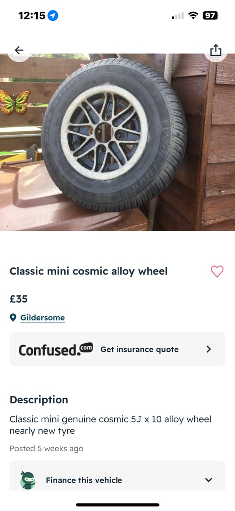Classic mini cosmic alloy wheel