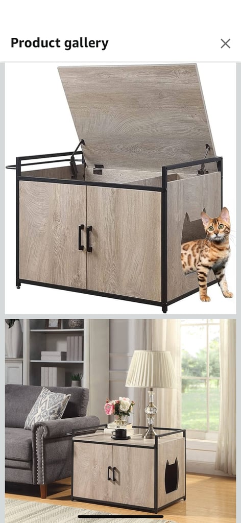 Large wooden cat litter box