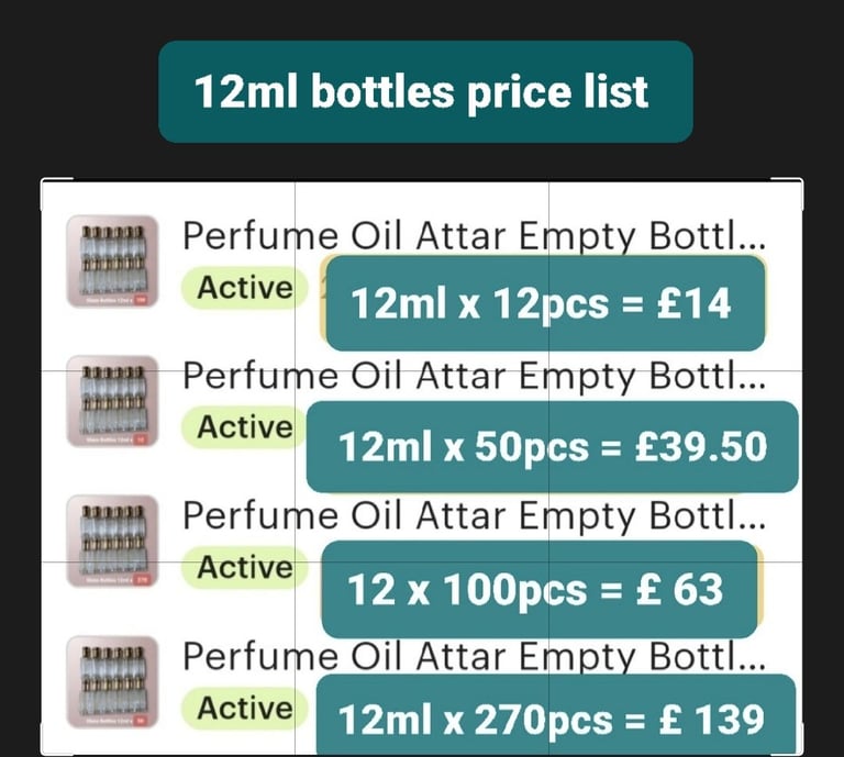 OIL PERFUME BOTTLES (empty)