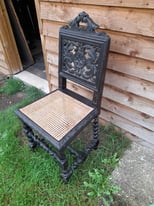 Carved Oak hall chair 