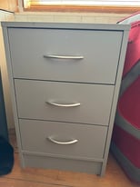 Small grey bedside cabinet or for office 
