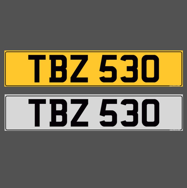 TBZ 530 - Dateless Cherished Registration Number Plate - BMW 530 Maybe?