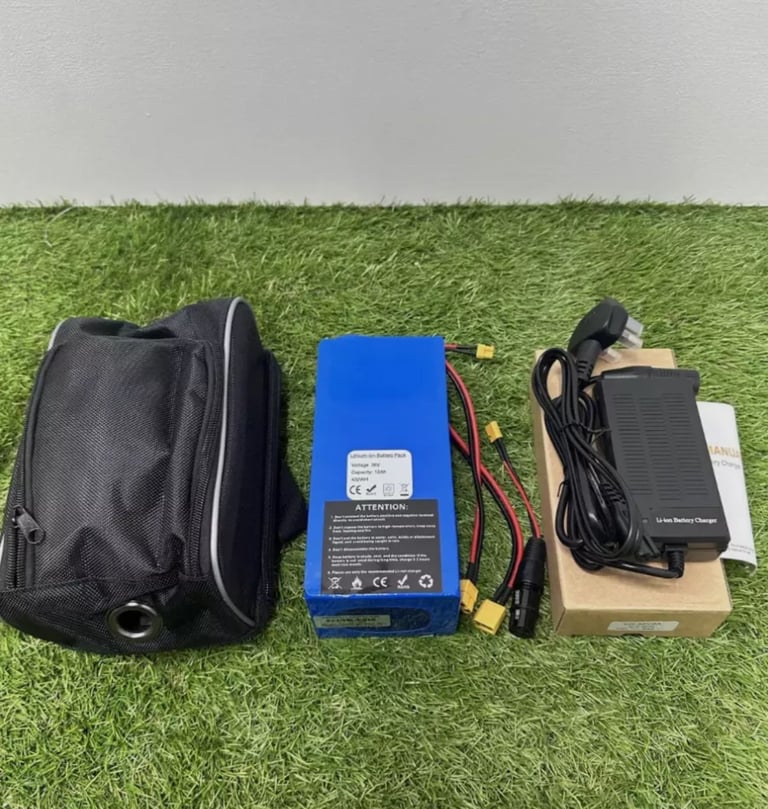 image for 36v 12ah Electric Bike Li-ion Ebike Battery with 2a charger with soft case bag