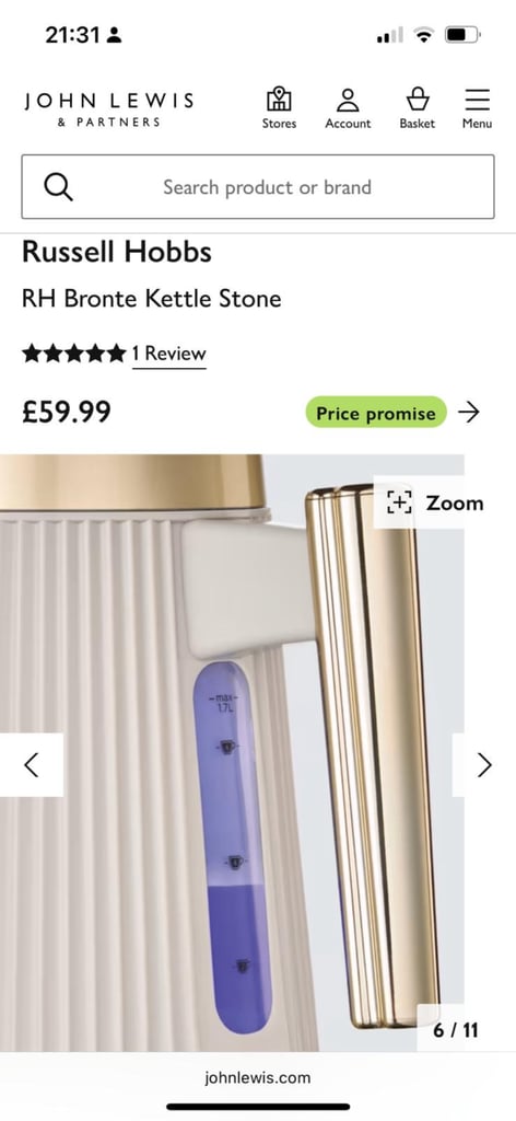 image for Russell Hobbs kettle brand new cream 