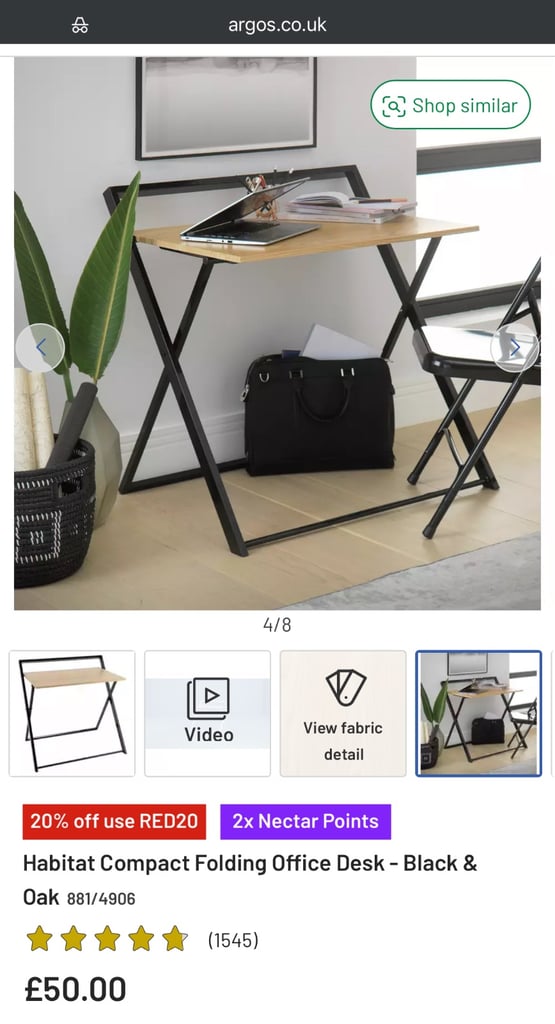 Argos office desk (barely used - mint condition)