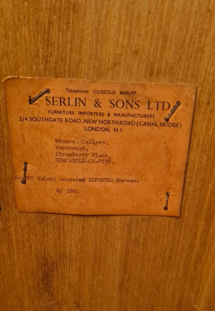 L. Serlin & Sons Walnut Bureau 