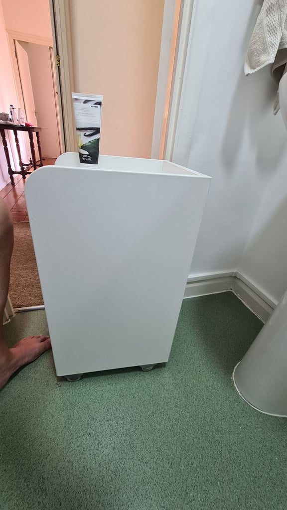 Bathroom cabinet on wheels