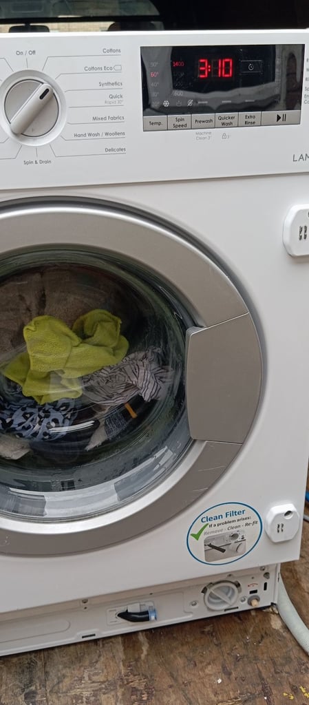 Lamona integrated washing machine 1400 spin 8kg 