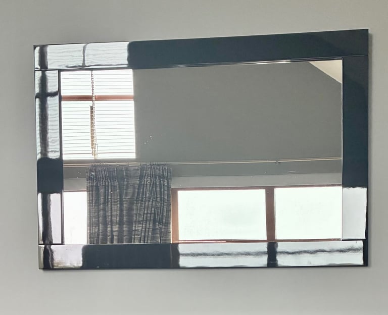 Large Mirror with black gloss frame