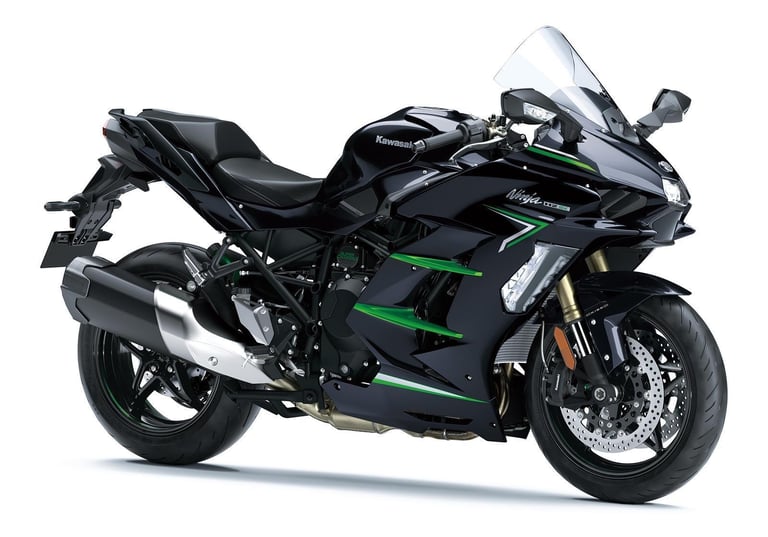 New MOTORCYCLE Kawasaki Ninja H2 SX SUPERCHARGED BLACK GREEN SAVE £3650