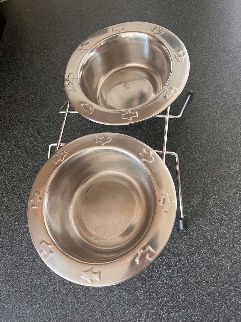 image for Metal Cat/dog bowls on non slip stand