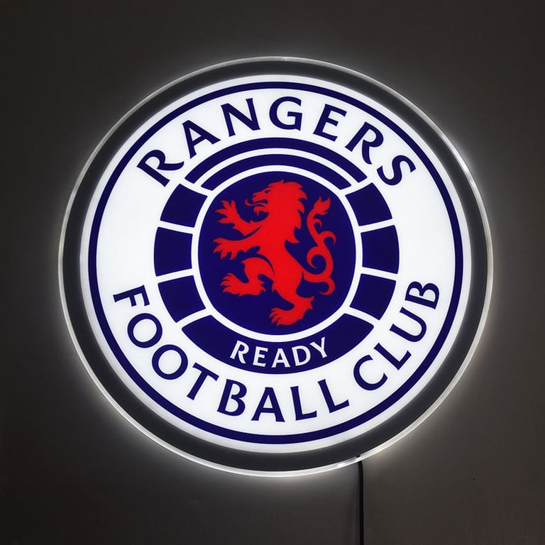 Rangers Football Club Sign LED Light Up Panel | Football | Light Up Panel | Signage