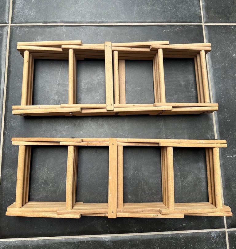 Two Wooden Bottle Racks