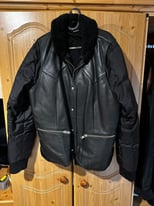 The Kooples Leather/Bomber Jacket with Hood
