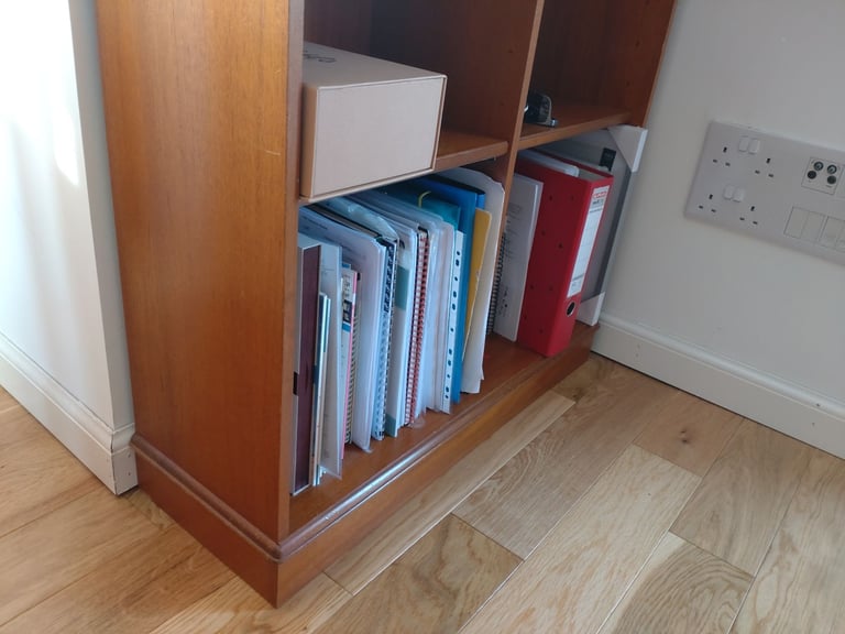 Vintage teak double bookcase display unit by Stag - adjustable shelves