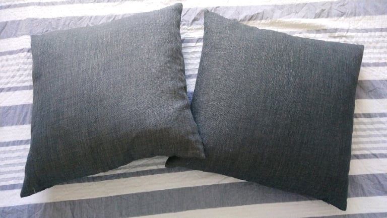 Pair of large charcoal cushions