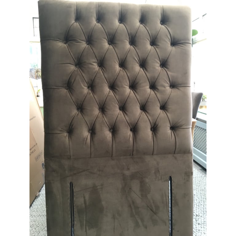 image for Gallery Direct Brown Velvet Single Headboard RRP £499 New