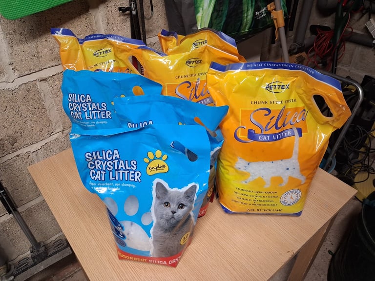 Cat litter, silica crystals - 7 bags, 41 litres total
