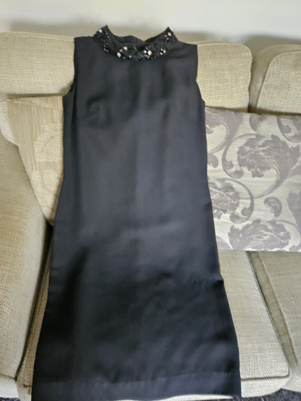 Vintage black dress by global, size 12