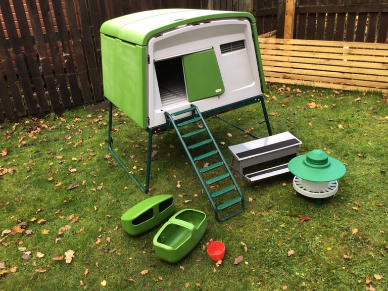 Large Eglu Cube chicken coop + feeders / drinkers etc