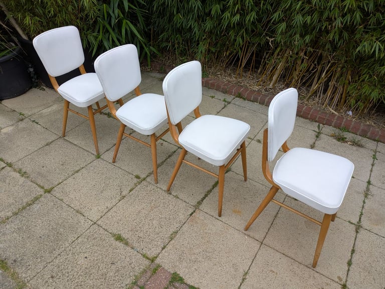 4 x Vintage Retro Dining Chairs MCM Delivery Available 
