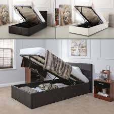 Easy Assemble ]] Leather Ottoman Storage - Single Bed With Optional Mattress ]]