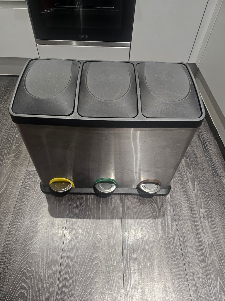 image for Recycling Bin, Triple Trash Can