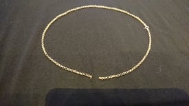 9CT YELLOW GOLD BELCHER CHAIN NECKLACE 18 INCH NEEDS LINK
