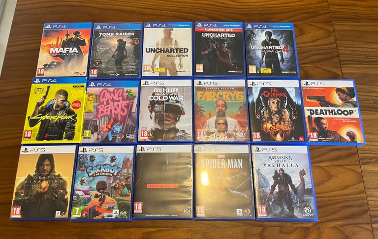 Game collection for PS4 and PS5 (PlayStation games) Uncharted, Call of Duty, Farcry, Deathloop, etc.