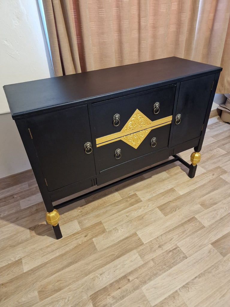 Sideboard vintage antique restored Jacobean style