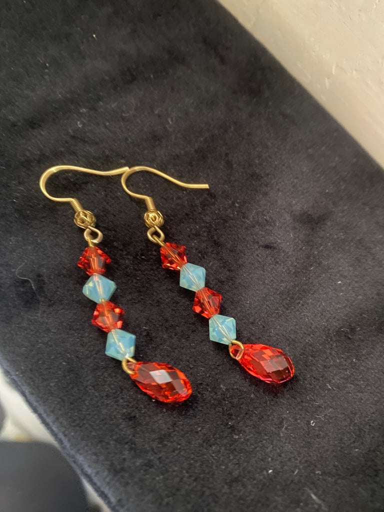 Gold crystal earrings