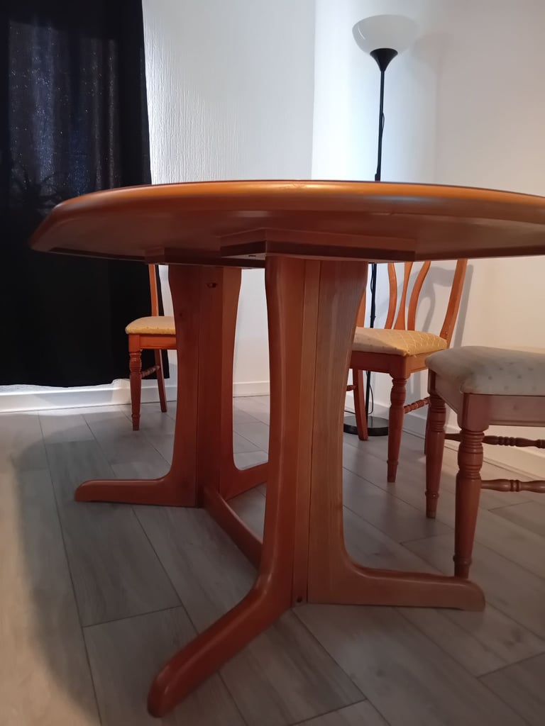 Wooden Dining Table with Chairs (Floor Lamp can be included)