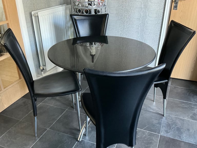 Granite Top Bistro Table 90cm & 6 Chairs