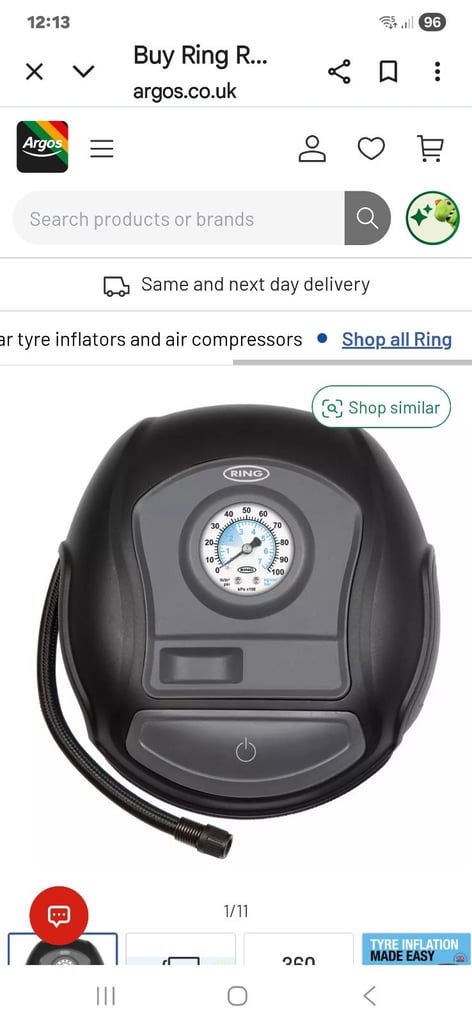 image for TYRE INFLATOR RING RTC200 ANALOGUE TYRE PUMP BOX INCLUDED   £15 NO OFFERS  WESTCLIFF ON SEA ESSEX 