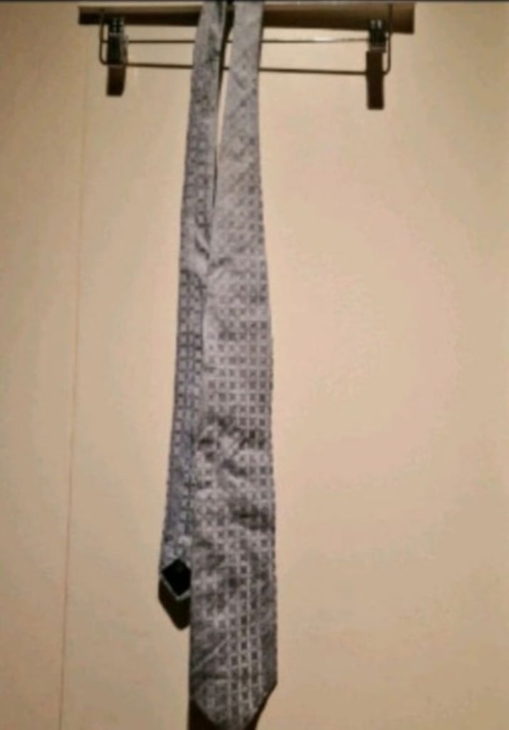 image for Burberry London pigeon blue/gray silk tie