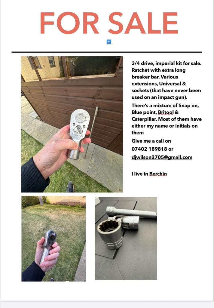 image for 3/4 drive Tools for sale.