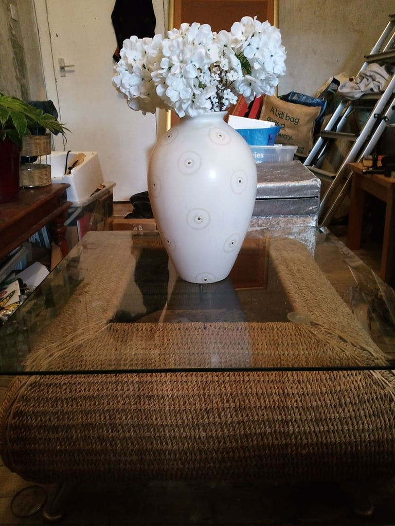 image for Glass & Wicker Table 