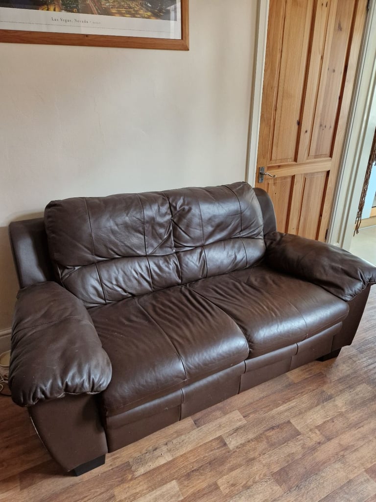 Two leather sofas for sale