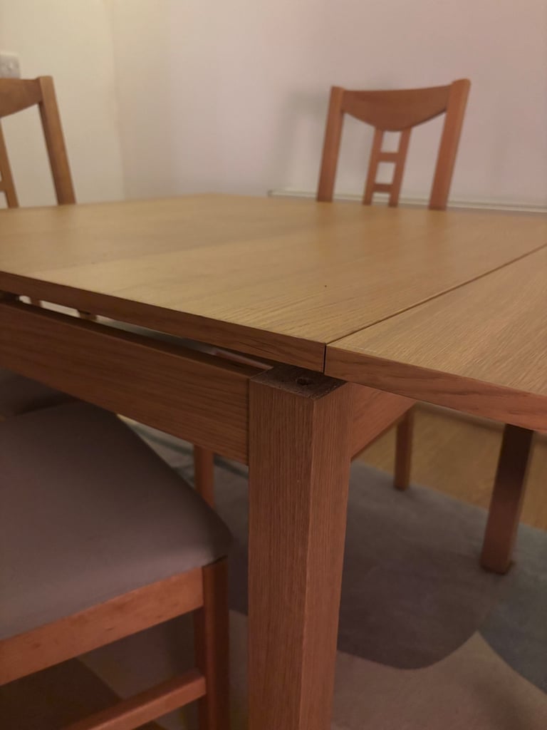 IKEA oak dining table and chairs 
