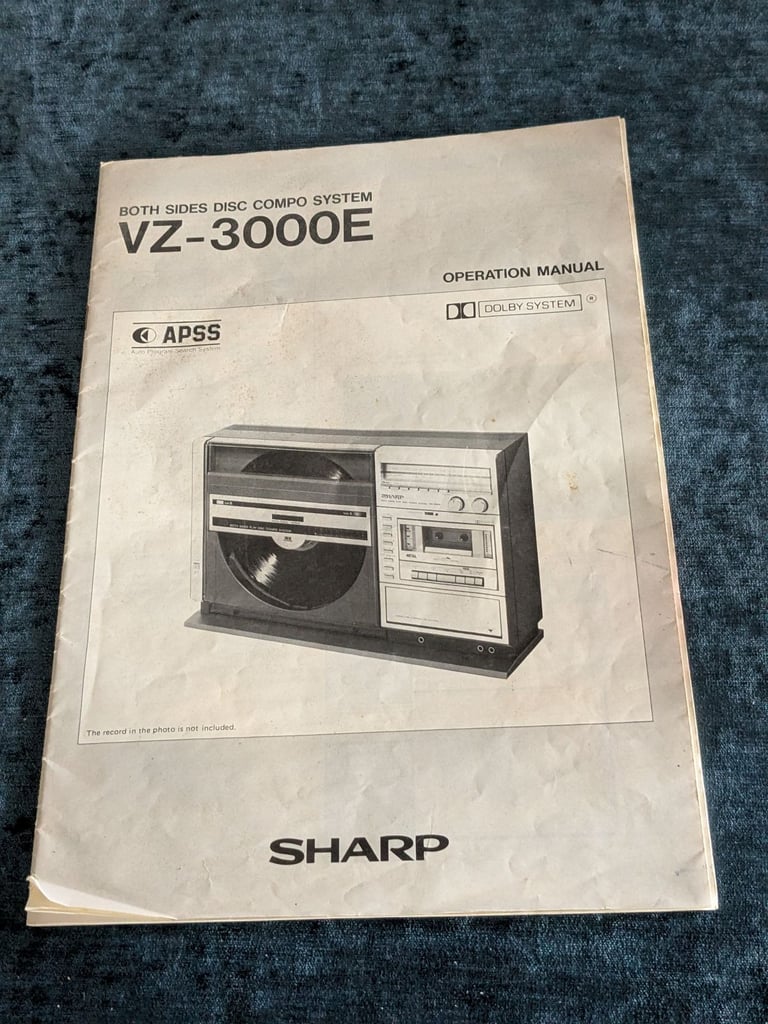 Vintage Sharp VZ-3000E Vertical Player -  Turntable radio & tape deck
