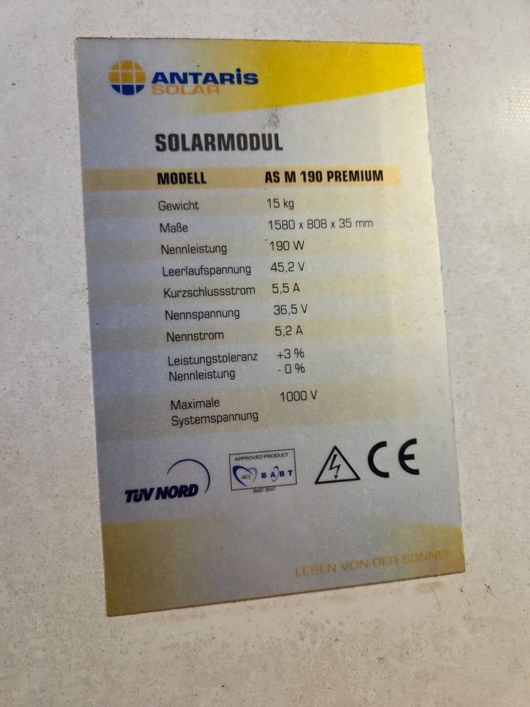 Solarmodul 190W solar panels for sale.  
