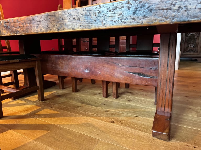 Jarabosky reclaimed Rhodesian Teak sleeper dining suite