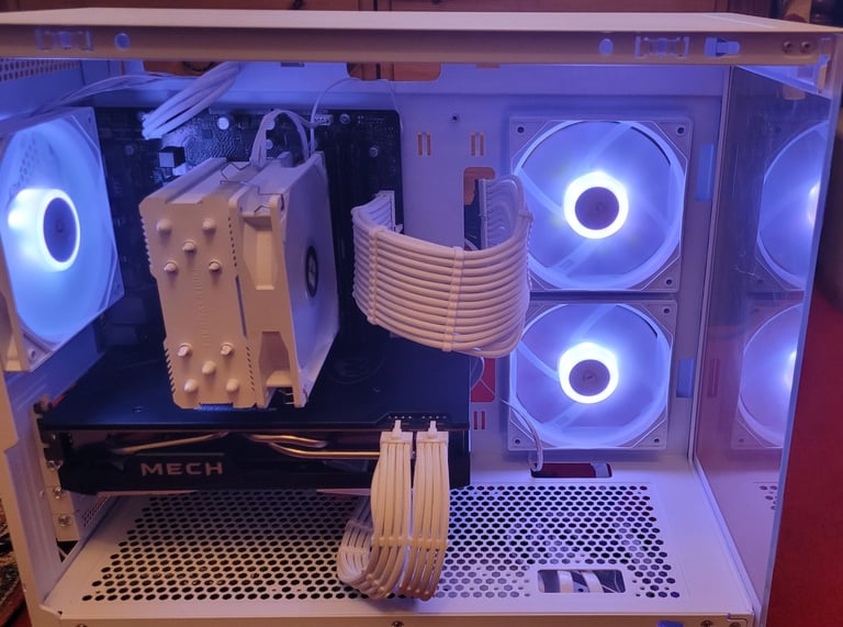 image for White RGB Gaming PC – Ryzen 5 5600 / RX 6750 XT / 16 GB / 1 TB SSD – £589