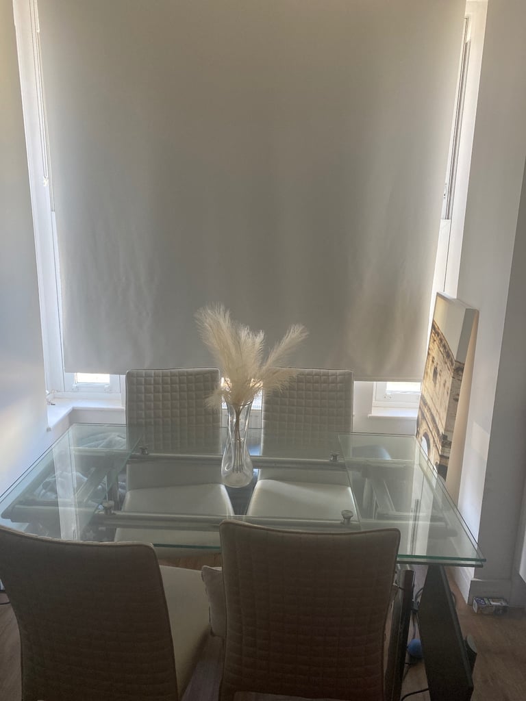 Glass dining table and chairs 