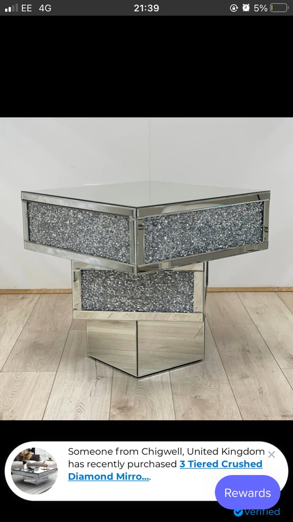 Tralee mirrored table 