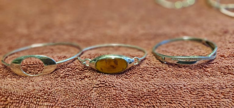 image for Silver bangles x 10