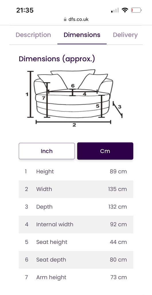 DFS Swivel Chair Sofa Cuddle Love Sofa, Lorella sofa chair