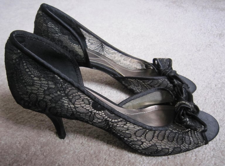 MONSOON LACE EVENING SHOES SIZE 6 WITH MATCHING BAG