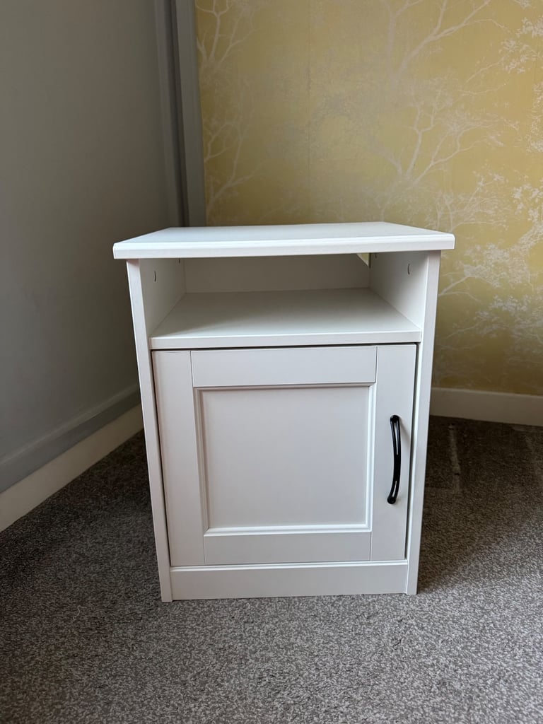 image for IKEA white bedside table 