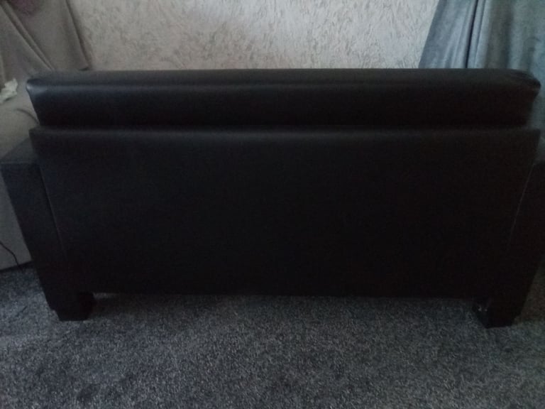 Faux Leather Sofa Bed - Black.  Cash Only. Collection Only.